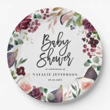 Rosa, Bordeaux, + Feigenfarbenfloral und Skript