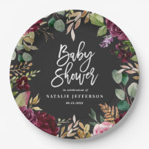 Rosa, Bordeaux, + Feigenfarbenfloral und Skript