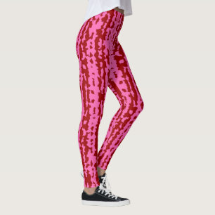 Rosa-Bordeaux-Rot unregelmäßiges abstraktes Design Leggings