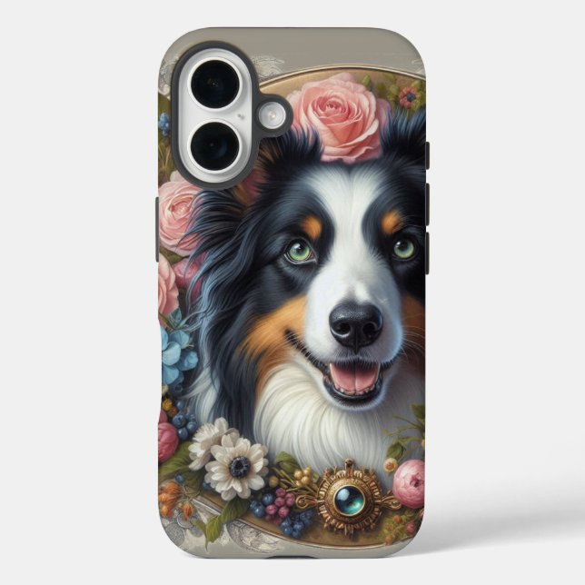 Rosa Border Collie iPhone / iPad Gehäuse iPhone 16 Hülle (Rückseite)
