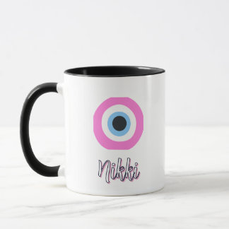 rosa böser Blick Tasse || anpassbar
