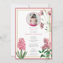 Rosa Botanische Goldtaufe Christening Girl Foto