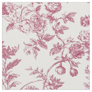Rosa Botanische Toile Stoff