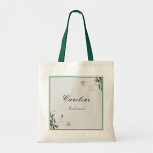 Rosa botanischer japanischer Brautjungferndruck Tragetasche