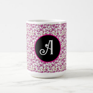 Rosa botanisches Rebenmuster Elegantes Blumenbla Kaffeetasse