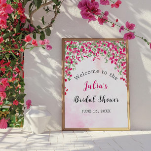 Rosa Bougainvillea Tropischer Wald Brautparty Poster
