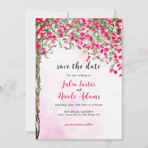 Rosa Bougainvillea Tropischer Wald Hochzeitsdusche Save The Date