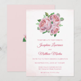 Rosa Bouquet Blumenzwiebeleinladungen Einladung