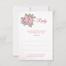 Rosa Bouquet Hochzeitskarten RSVP Karte