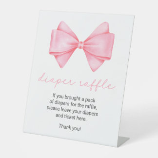 Rosa Bow Babydusche Windelwanne Sockelschild