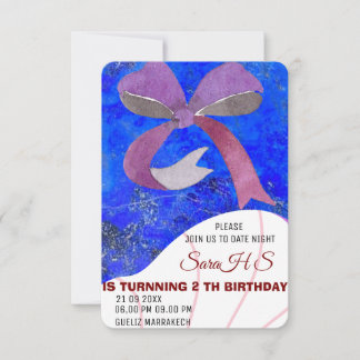 Rosa Bow Birthday Invite, Mädchen 11. Geburtstag I Einladung