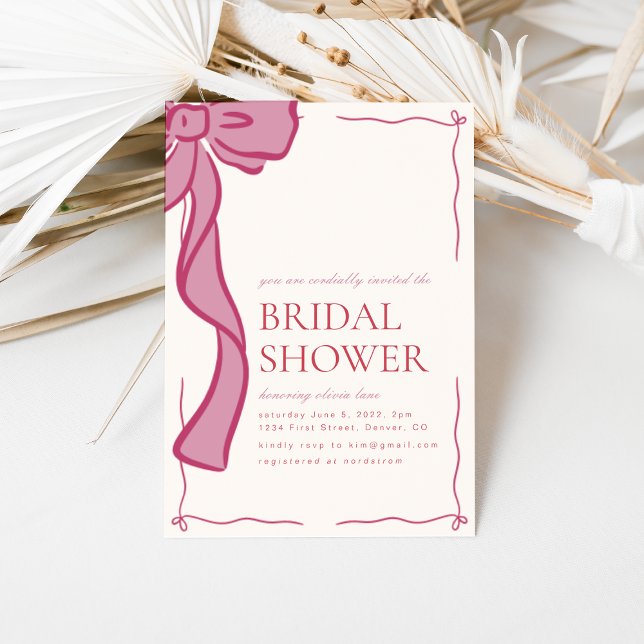 Rosa Bow Bridal Dusche Einladung (Von Creator hochgeladen)