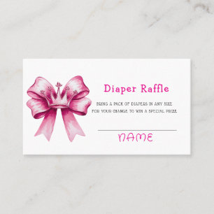 Rosa Bow & Crown Babydusche Windelwanne Visitenkarte