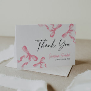 Rosa Bow Dankeskarte