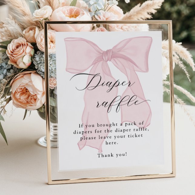 Rosa-Bow-Girl-Babydusche-Windelpreispreisraffineri Poster (Von Creator hochgeladen)