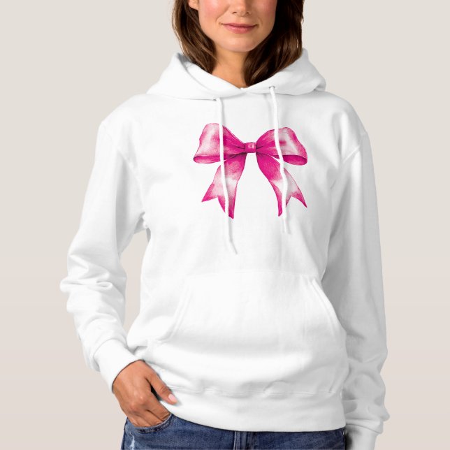 Rosa Bow Hoodie (Vorderseite)