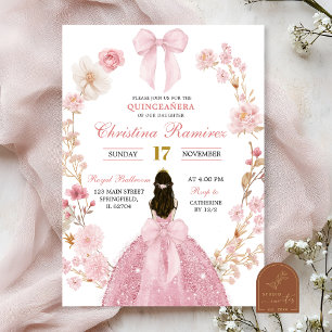 Rosa Bow Kokospalme Prinzessin Blumenstraube Quinc Einladung