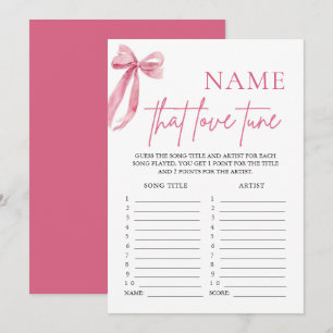 Rosa Bow Name dieser Liebe Tuning Brautparty Game Einladung