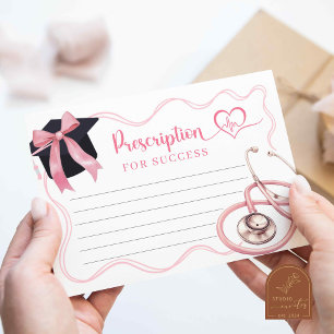 Rosa Bow Nurse Abschluss Verschreibung Karte