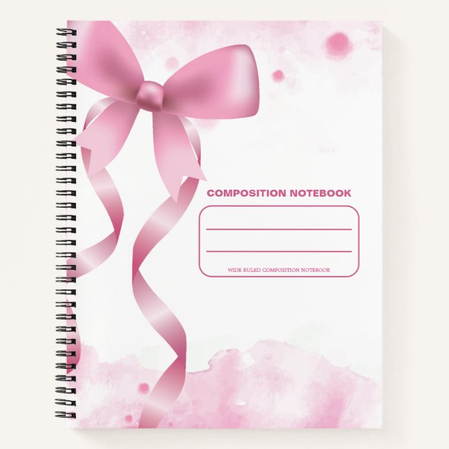 Rosa Bow-Weitläufigkeit Notizbuch (Vorderseite)
