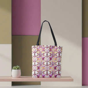 Rosa, Braun, Gelb und Weiß-Stammbänder Tasche