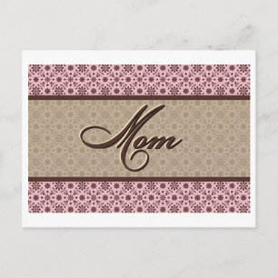 Rosa braune Mama Postkarte