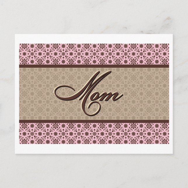 Rosa braune Mama Postkarte (Vorderseite)
