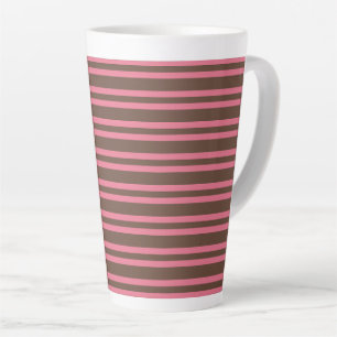 Rosa braune Streifen nahtloses Muster Milchtasse