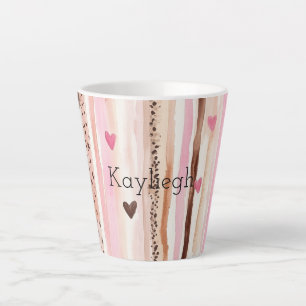 Rosa brauner Leopard Druckhörer Streifen Geburtsta Milchtasse