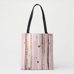 Rosa brauner Leopard Druckhörer Streifen Tasche