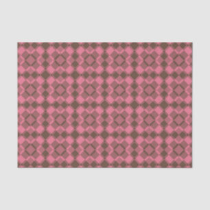 Rosa Braunes Karo-Argyle-Muster Seidenpapier