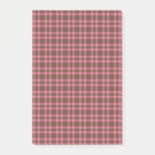 Rosa braunes Karomuster Post-it Klebezettel
