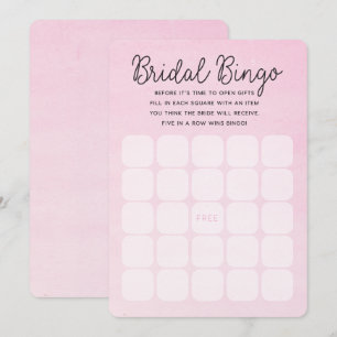 Rosa Brautbingo-Karten Ombre Brautparty-  Einladung