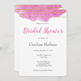 Rosa Brautdusche Aquarell Einladung