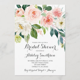 Rosa Brautdusche Einladungen, rosa Blume Einladung