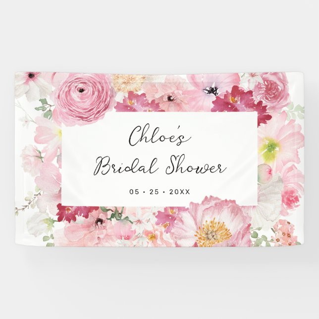 Rosa Brautparty Banner (Horizontal)