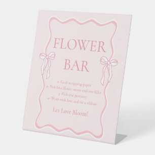 Rosa Brautparty Blume Bar Sockelschild
