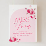 Rosa Brautparty Frau zu Frau Begrüßung Schild Blor<br><div class="desc">Von Miss zu Mrs. | Ein helles,  lustiges und modernes Brautparty Willkommensplakat für Ihr Brautparty. Heiße rosa Details mit rosa Rosen machen dies zu einer perfekten Einladung für Ihren Brautparty- oder Küchentee.</div>