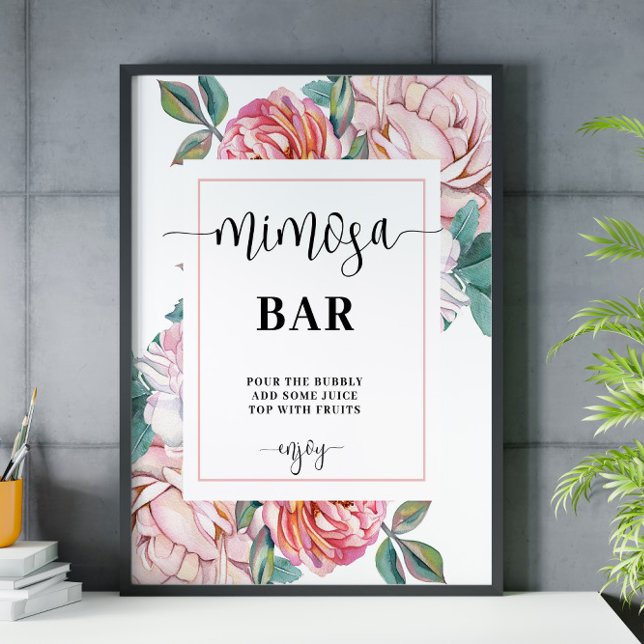 Rosa Brautparty Mimosa Bar Poster (Von Creator hochgeladen)