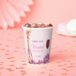 Rosa Brautparty Petals und Prosecco Pappbecher