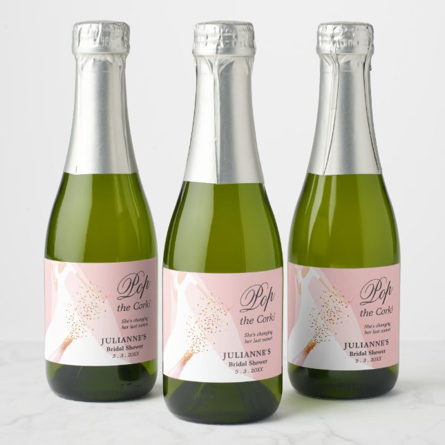 Rosa Brautparty Pop Cork Mini (Flaschen)