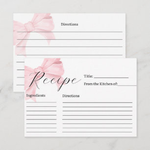 Rosa Brautparty Rezeptkarte Dankeskarte