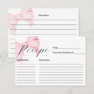 Rosa Brautparty Rezeptkarte Dankeskarte