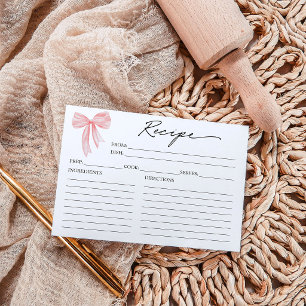 Rosa Brautparty Rezeptkarte Einladung