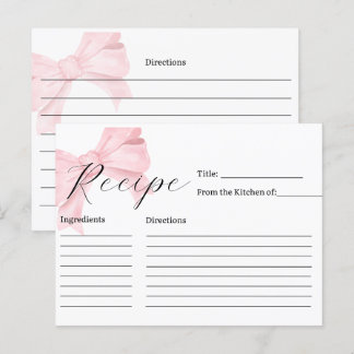 Rosa Brautparty Rezeptkarte Postkarte