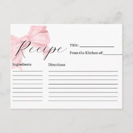Rosa Brautparty Rezeptkarte Postkarte