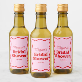 Rosa Brautparty Rosa Wavy Border Mini Weinetikett