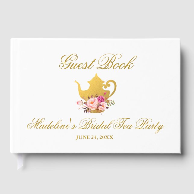 Rosa Brautparty Teezeremonie Party Gästebuch (Vorderseite)