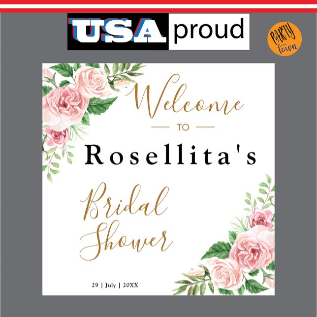 Rosa Brautparty Wandteppich (bridal shower)