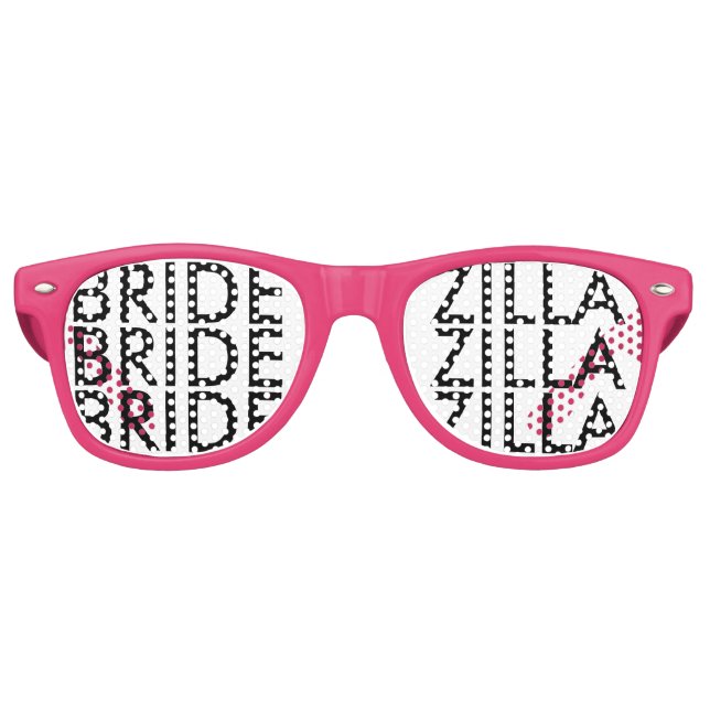 Rosa Bridezilla Junggeselinnen-Abschied-Schattieru Sonnenbrille (Vorderseite)